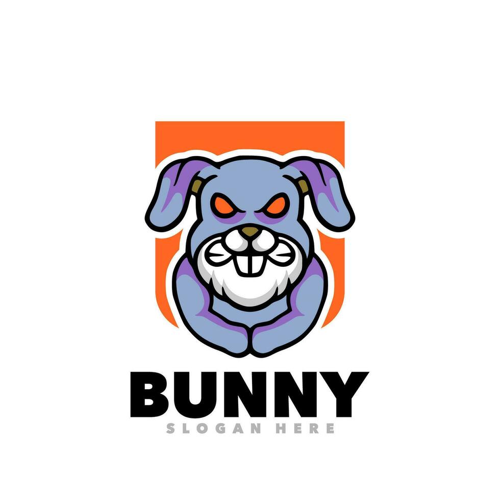 Bunny angry mascot logo vector