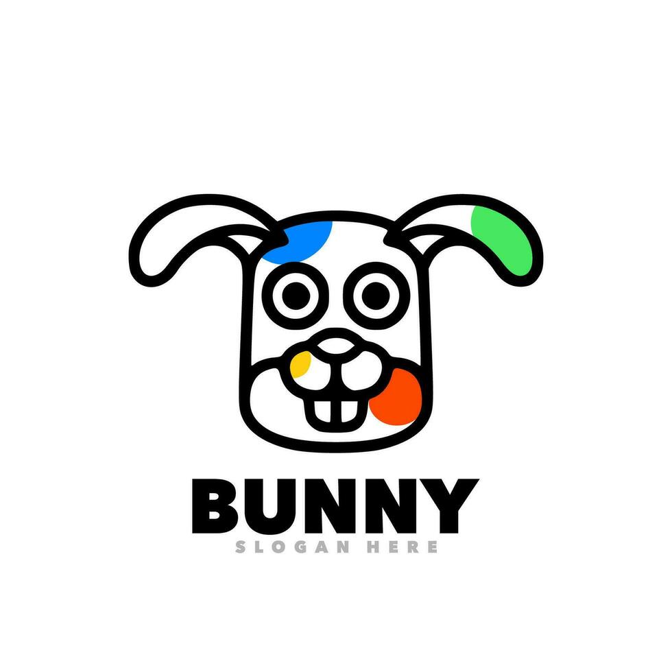 Bunny simple logo template vector