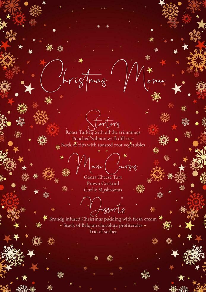 elegant Christmas menu design vector