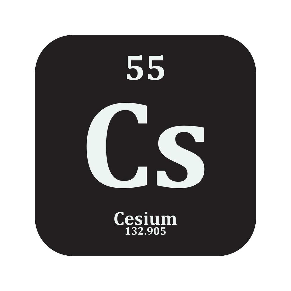 cesio química icono vector