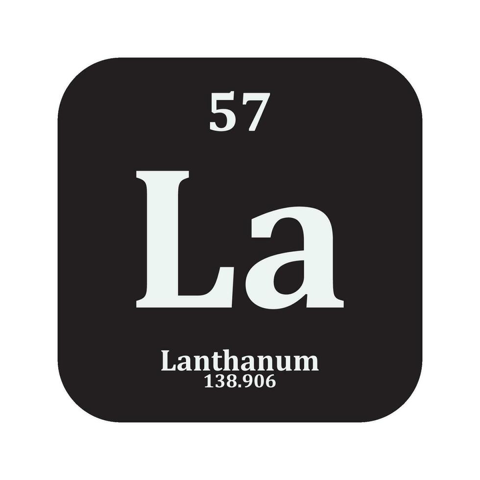 Lanthanum chemistry icon vector