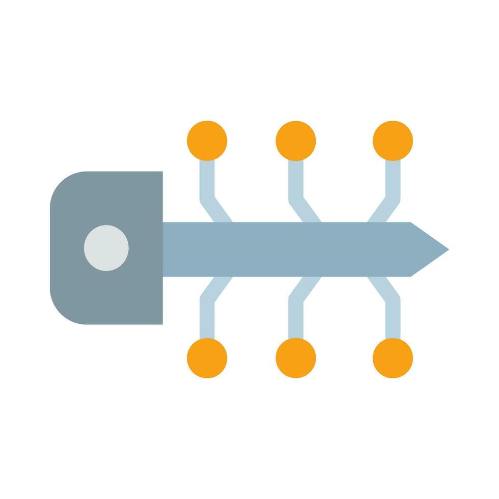 Digital Key Vector Flat Icon For Personal And Commercial Use.