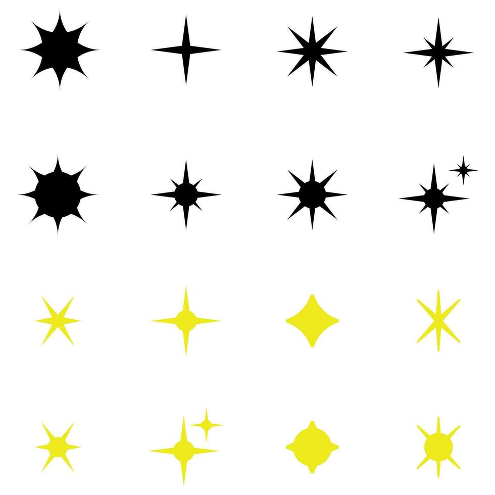 Star explosion sticker vector set. Starburst flower sale badge. Star blank label. Star collection. Star icon