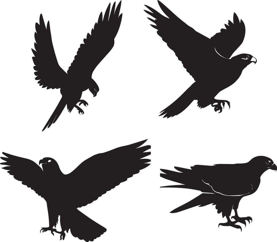 Flying bird vector silhouette 4