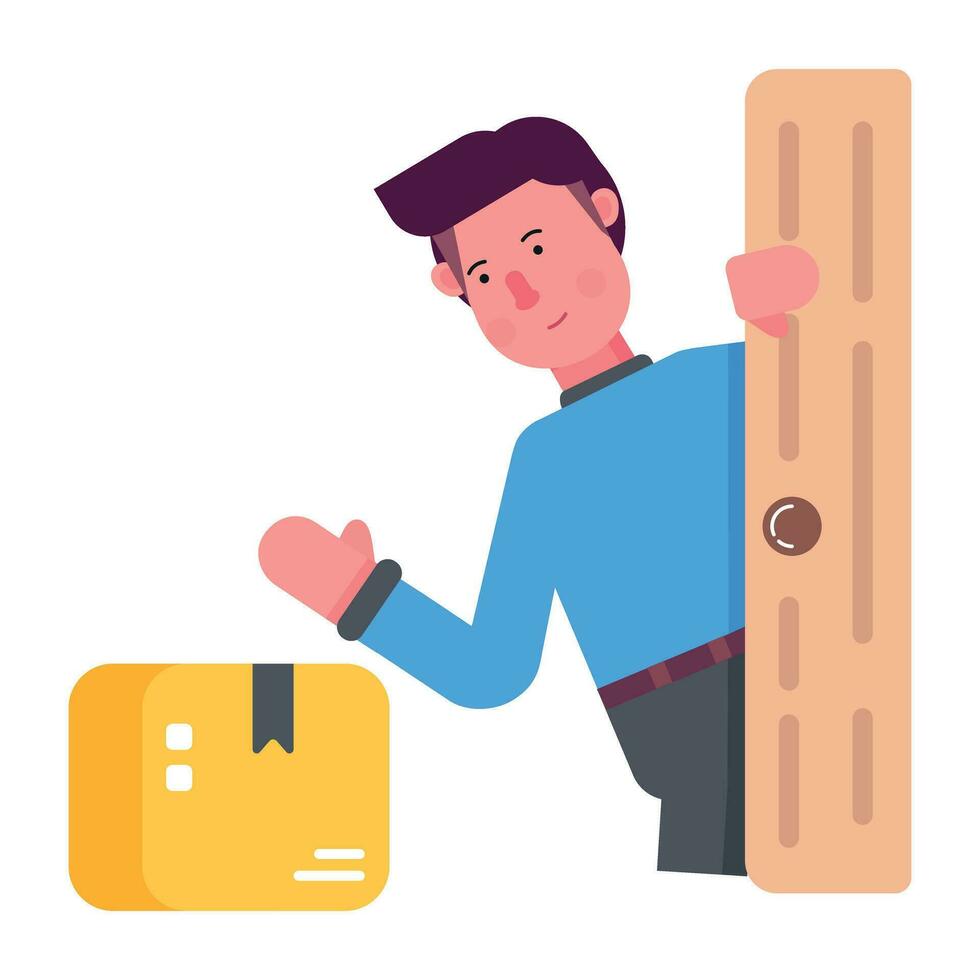 Trendy Doorstep Delivery vector