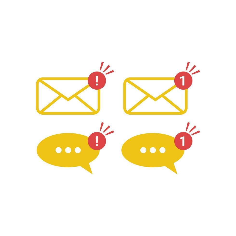 Icon text sms email alert vector design template