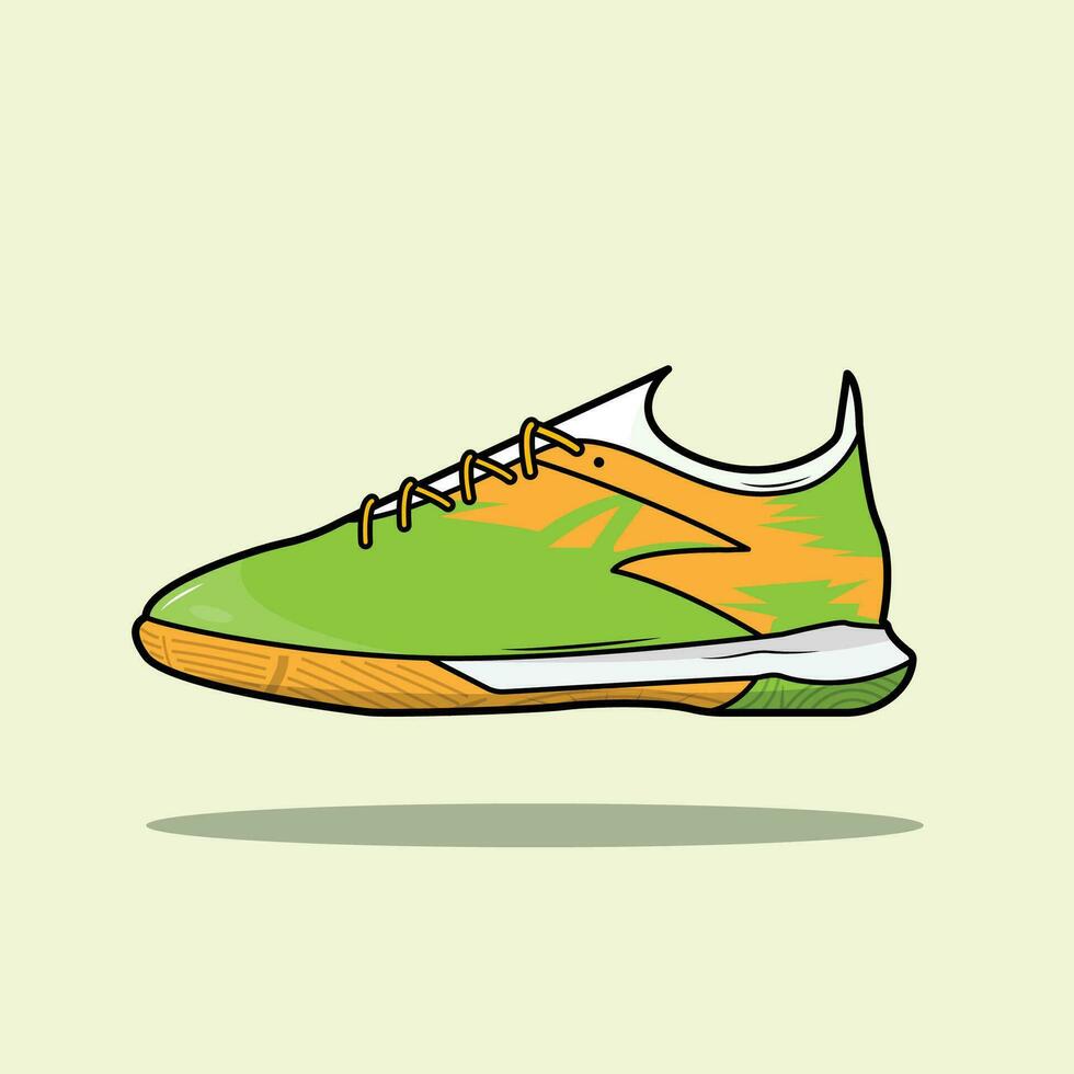 Futsal Shoes in Orange Green vector