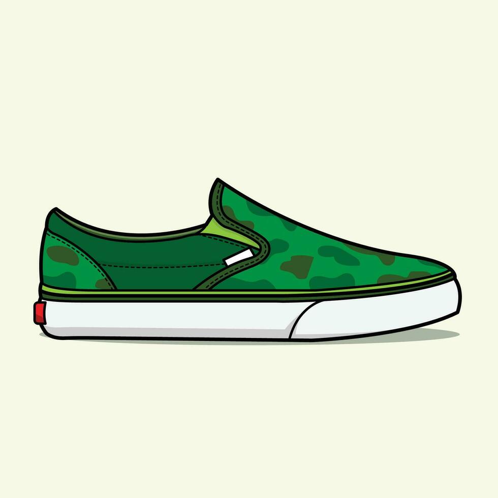 Slip On Shoes Army vector