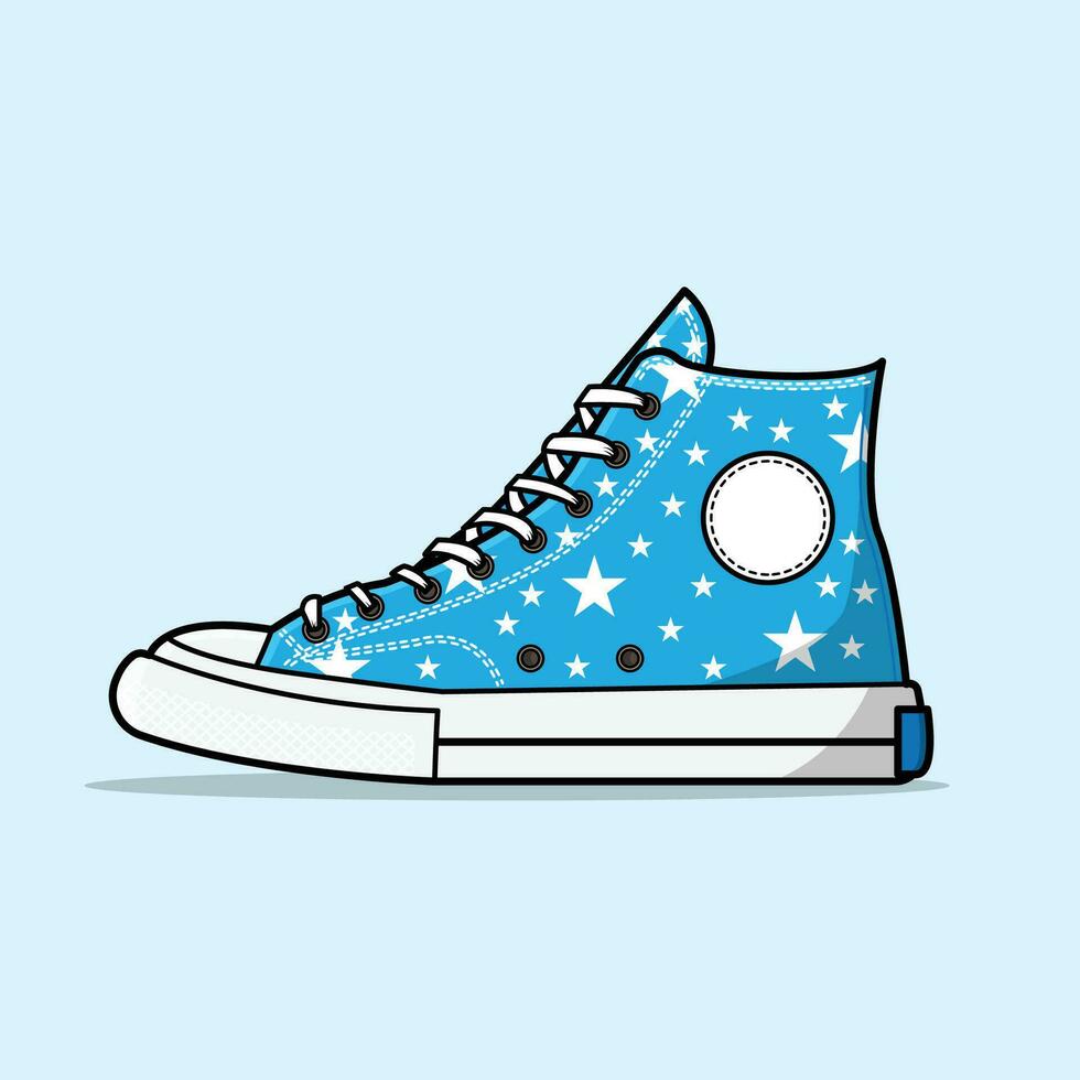 casual punk Zapatos azul estrella vector
