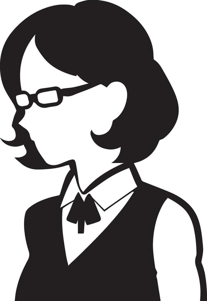 Female teacher vector silhouette 9