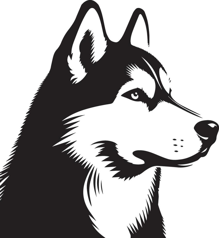 Siberian husky dog vector silhouette 6
