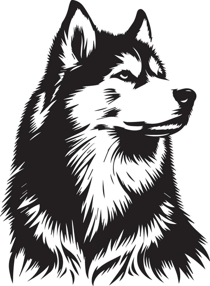 Siberian husky dog vector silhouette 3
