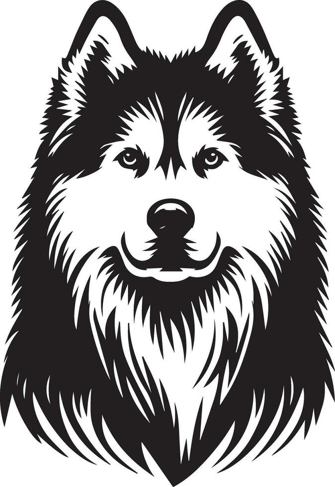 Siberian husky dog vector silhouette 16