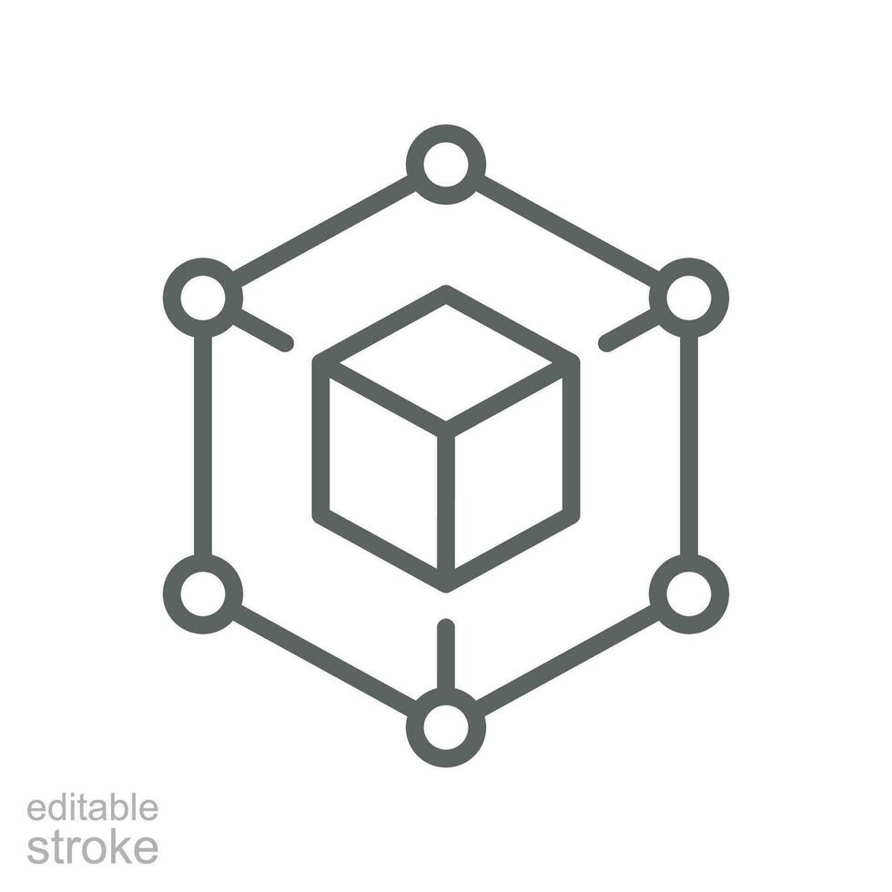 Framework icon. Simple outline style. Cloud, native, react, atom ...