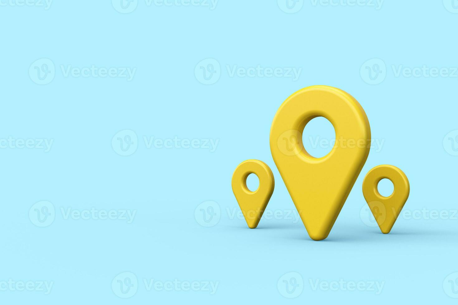 Location map icon. 3d render photo
