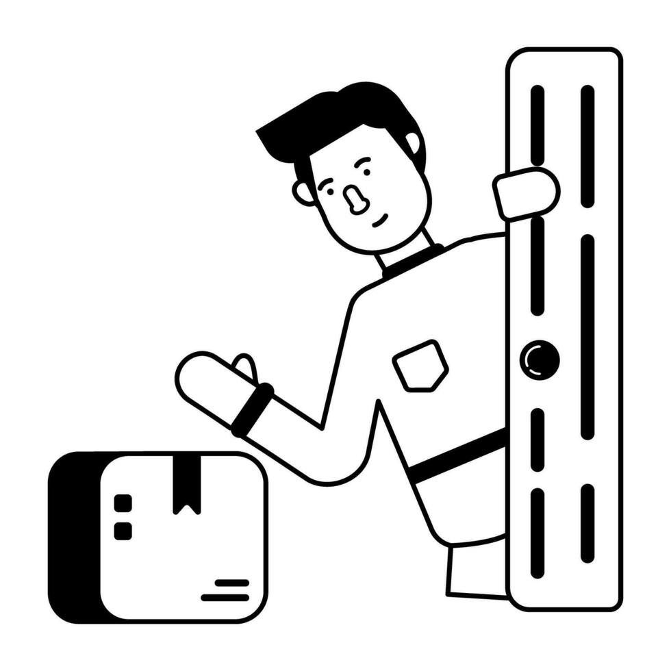 Trendy Doorstep Delivery vector