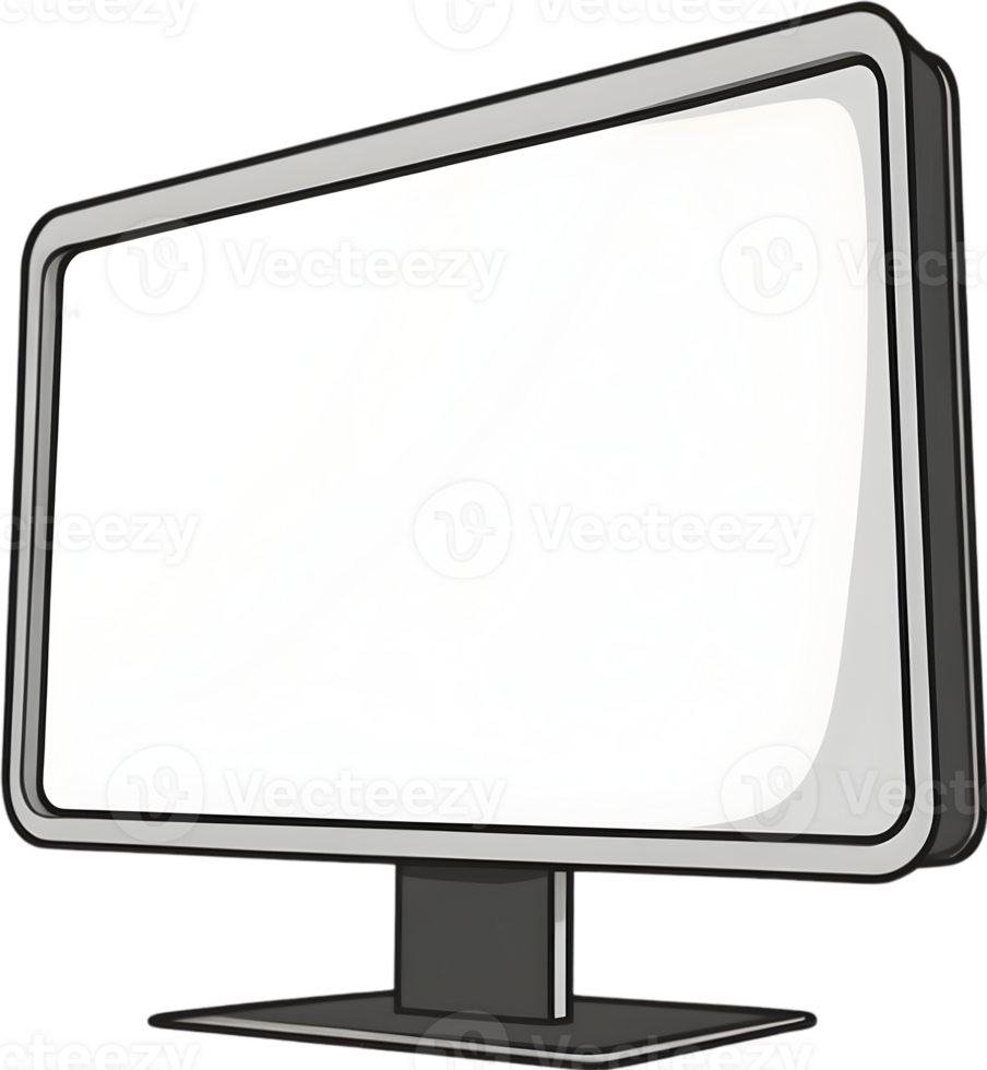 AI generated a computer monitor with a blank screen png
