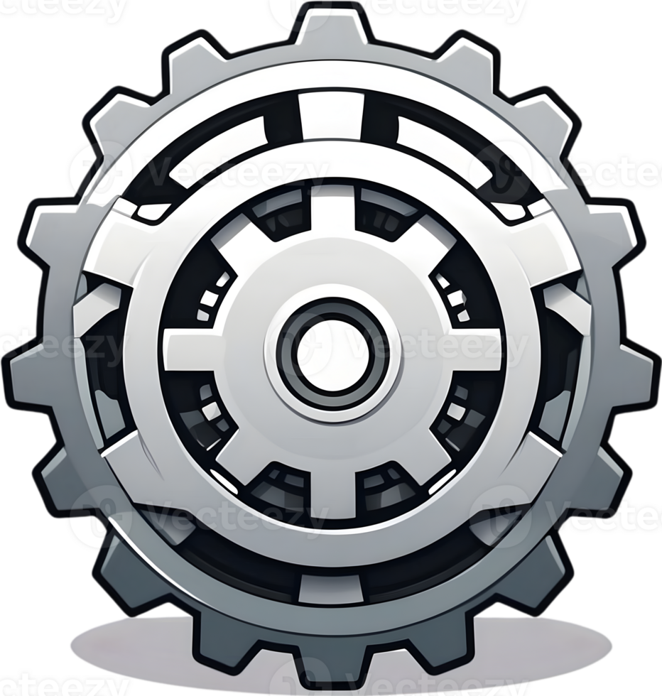 AI generated gear wheel icon ai generative png