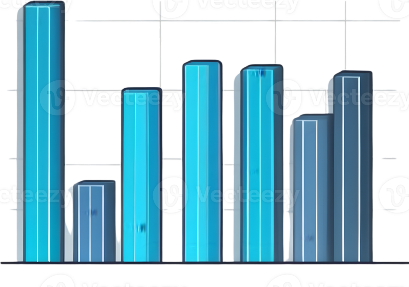 AI generated an illustration of a bar chart with ai generative png