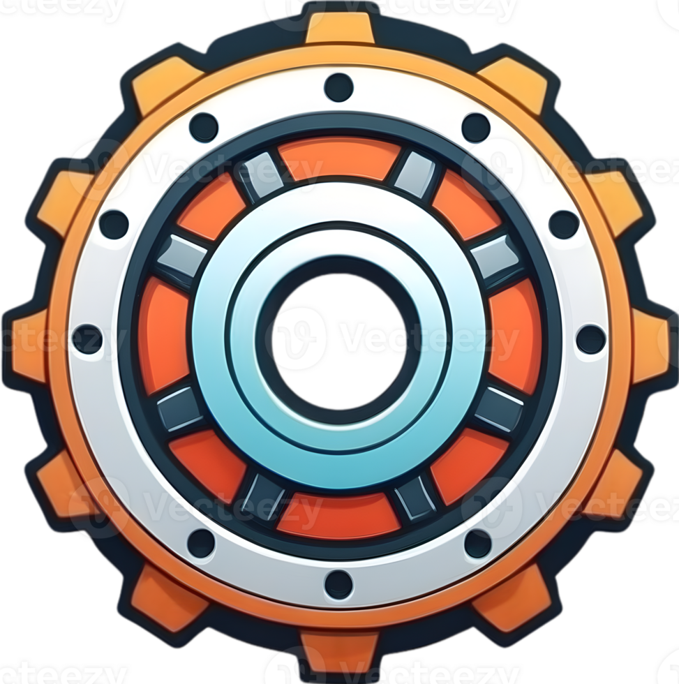 AI generated gear wheel icon ai generative png