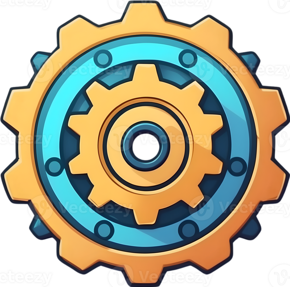 AI generated gear wheel icon ai generative png