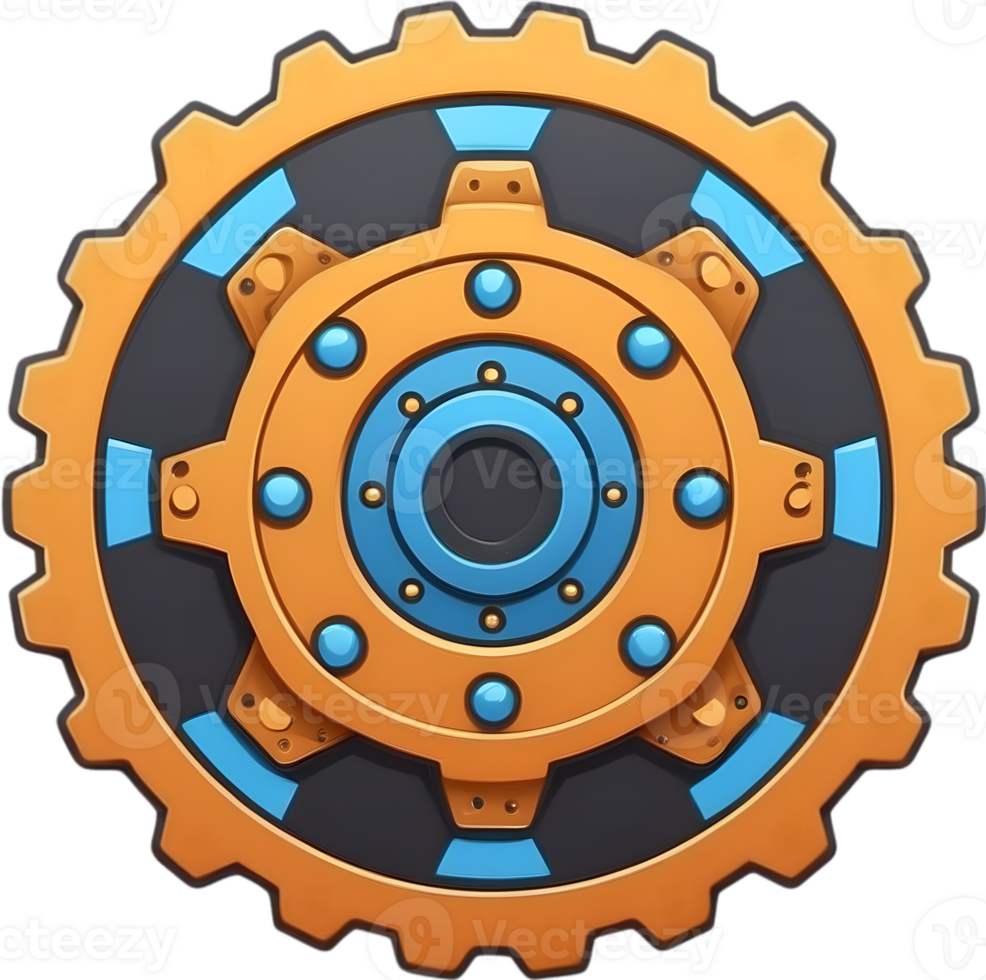 AI generated gear wheel icon ai generative png