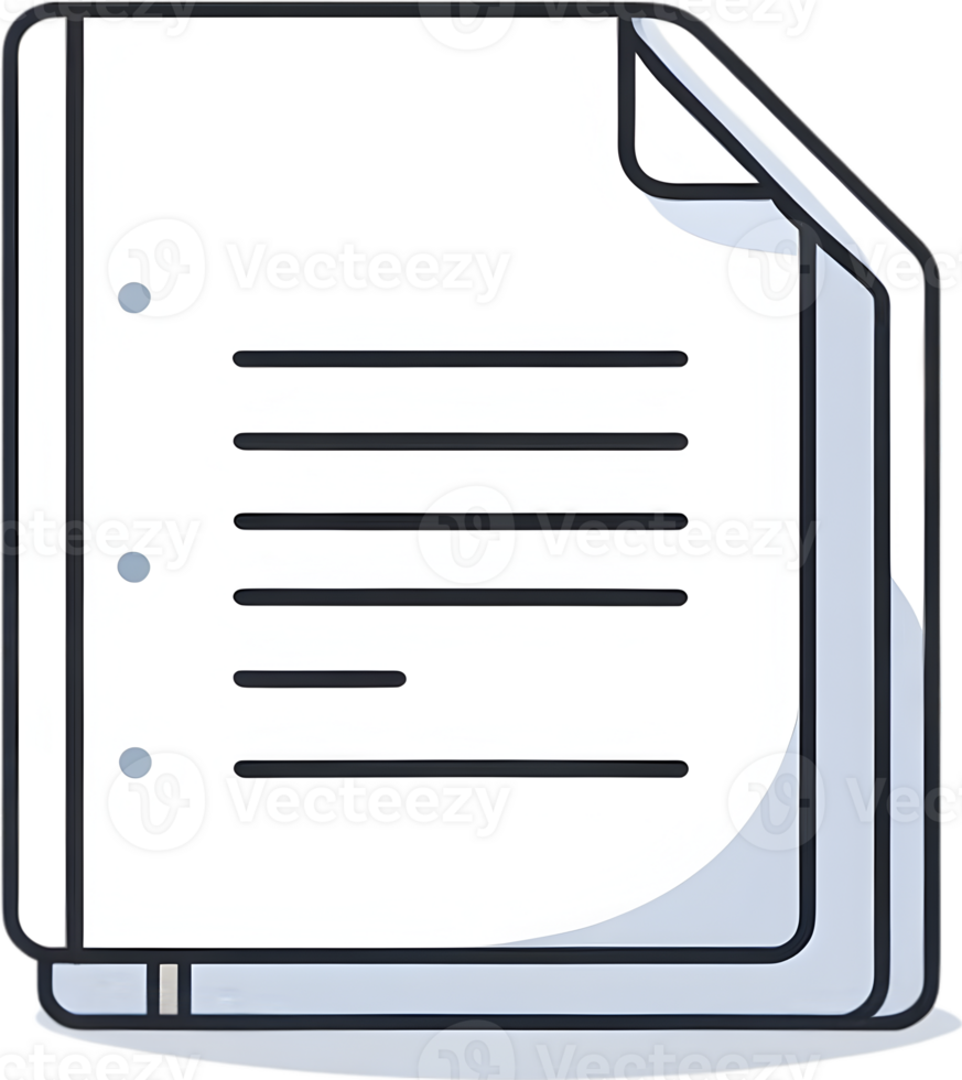 AI generated document file png  cartoon style ai generative