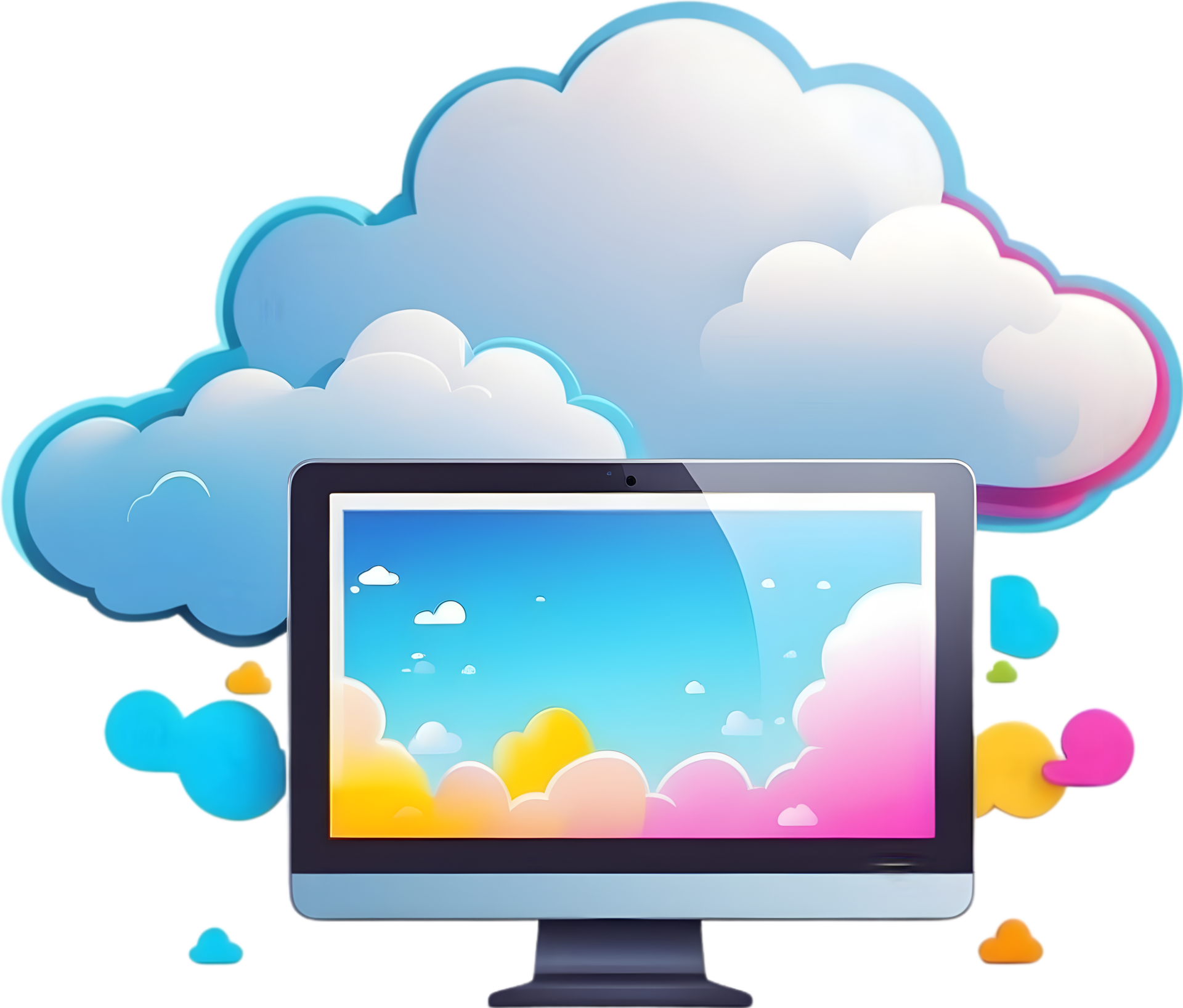 AI generated cloud computing icon 35098214 PNG