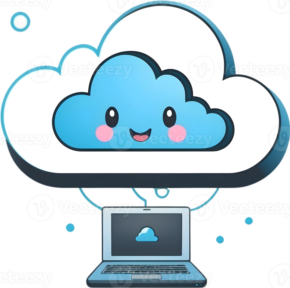 AI generated cloud icon, cloud computing icon png