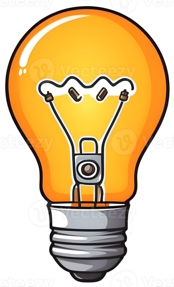 AI generated a cartoon light bulb ai generative png