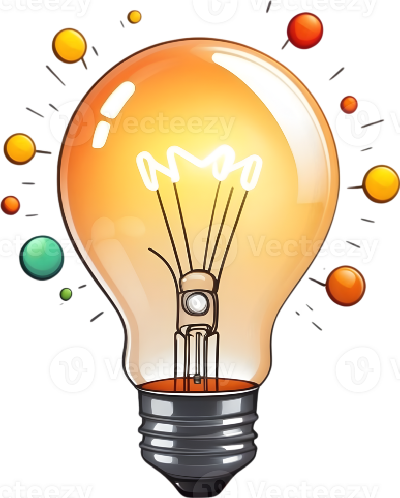 AI generated a cartoon light bulb ai generative png