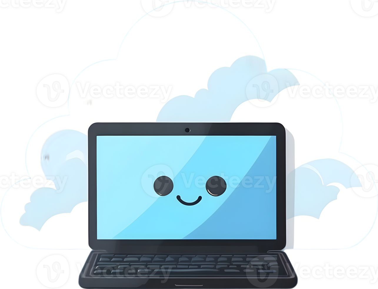 AI generated cloud icon, cloud computing icon png