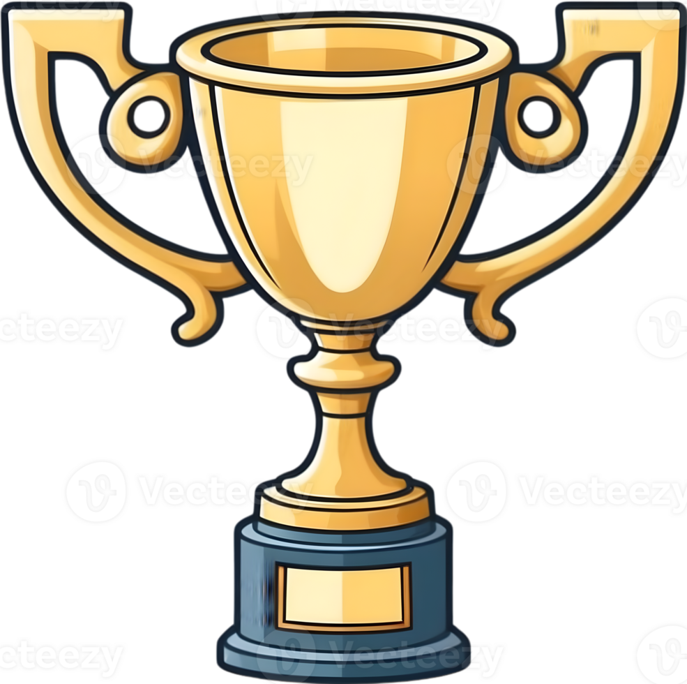 AI generated golden trophy cup clipart ai generative png
