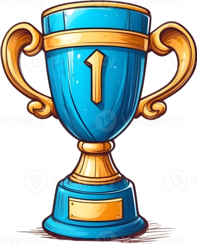 AI generated golden trophy cup clipart ai generative png