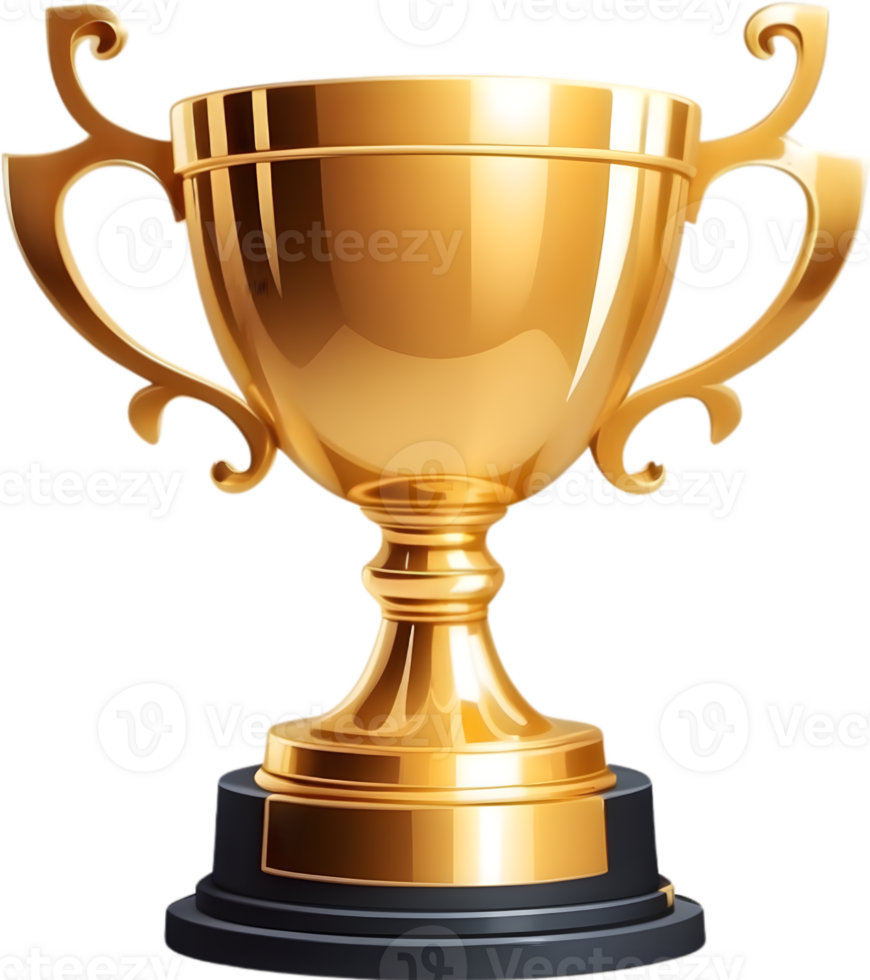 AI generated golden trophy cup clipart ai generative png