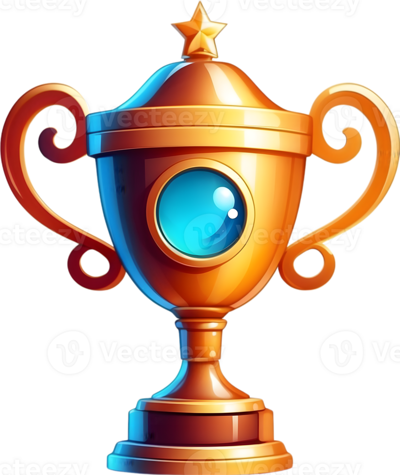AI generated golden trophy cup clipart ai generative png
