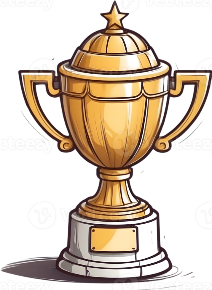 ai generado dorado trofeo taza clipart ai generativo png