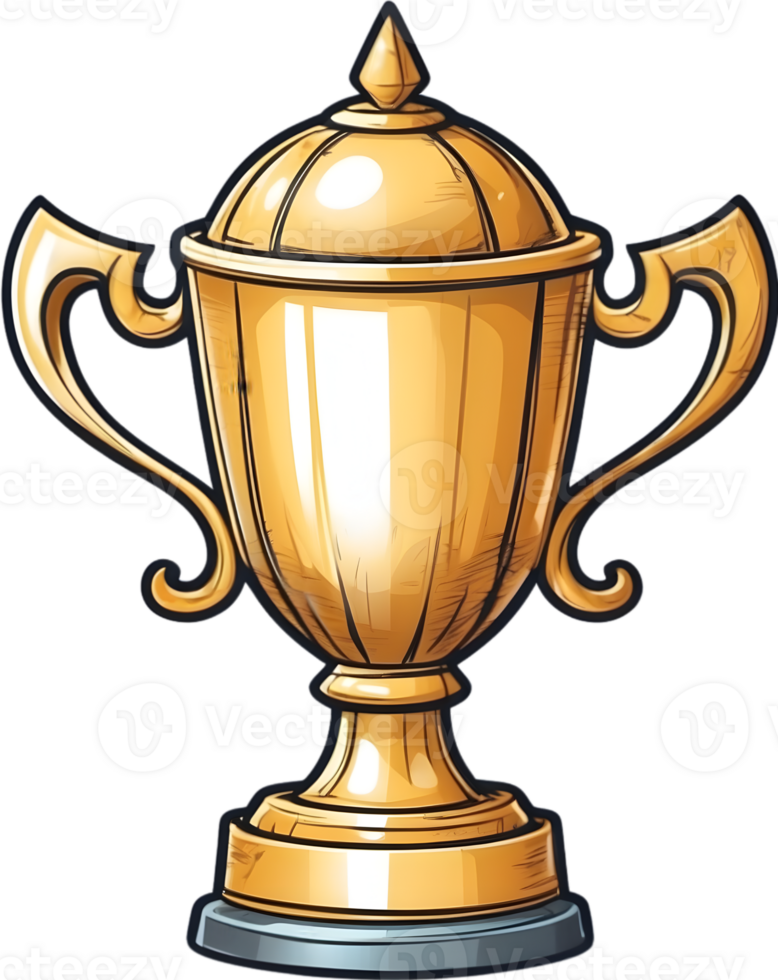 AI generated golden trophy cup clipart ai generative png