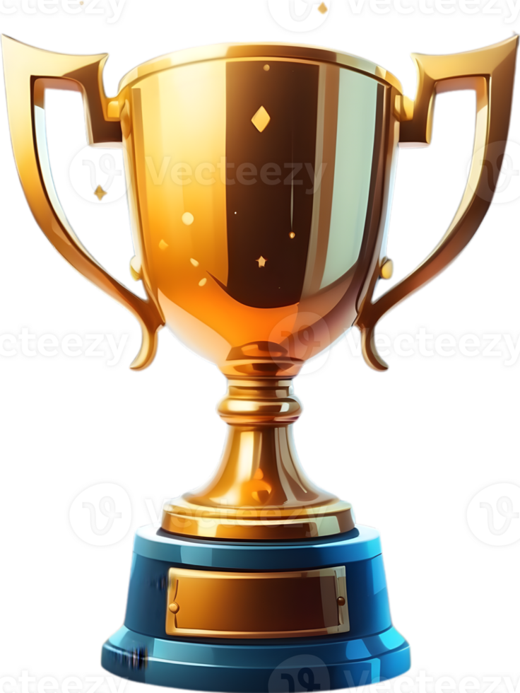AI generated golden trophy cup clipart ai generative png