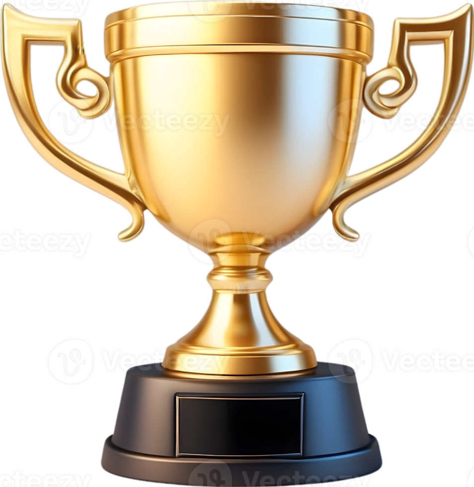 AI generated golden trophy cup clipart ai generative png