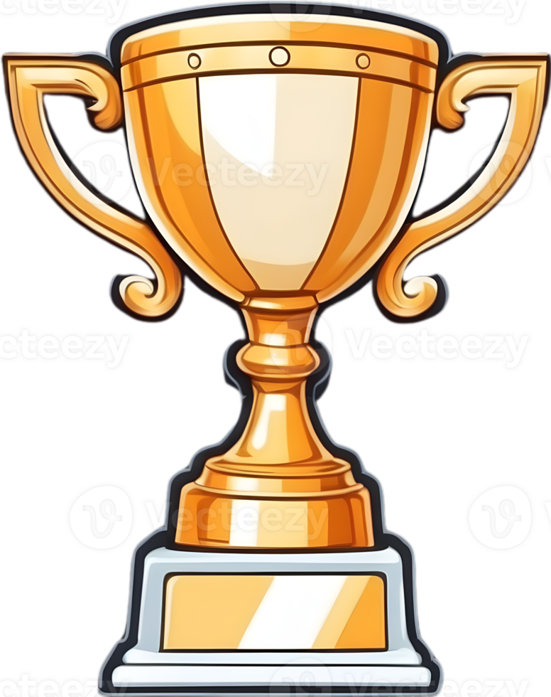 AI generated golden trophy cup clipart ai generative png