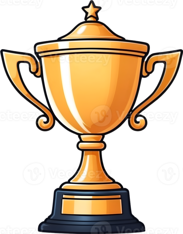 AI generated golden trophy cup clipart ai generative png