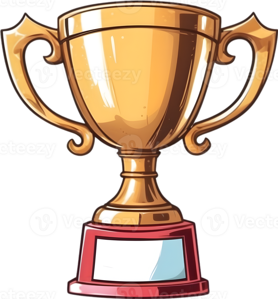 ai generado dorado trofeo taza clipart ai generativo png