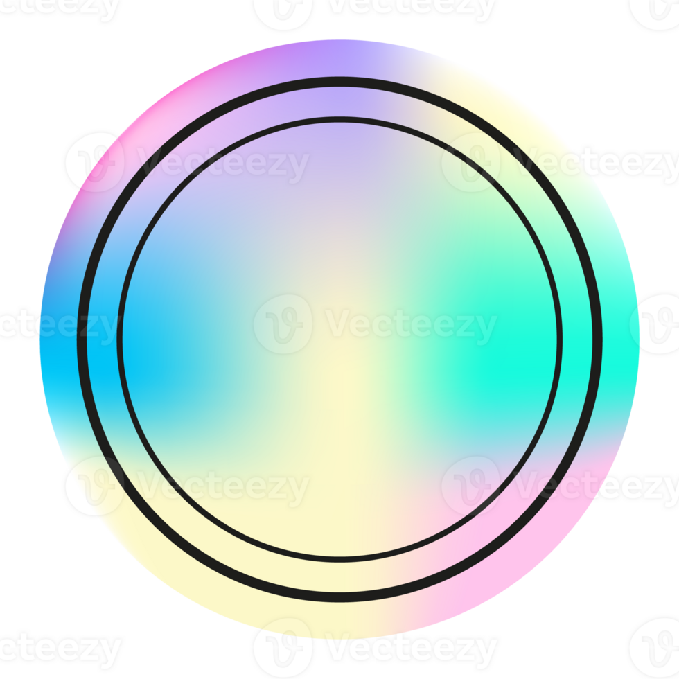 Holographic sticker, hologram label circle shape. PNG sticker for design mockup. Holographic textured sticker for preview tags, labels