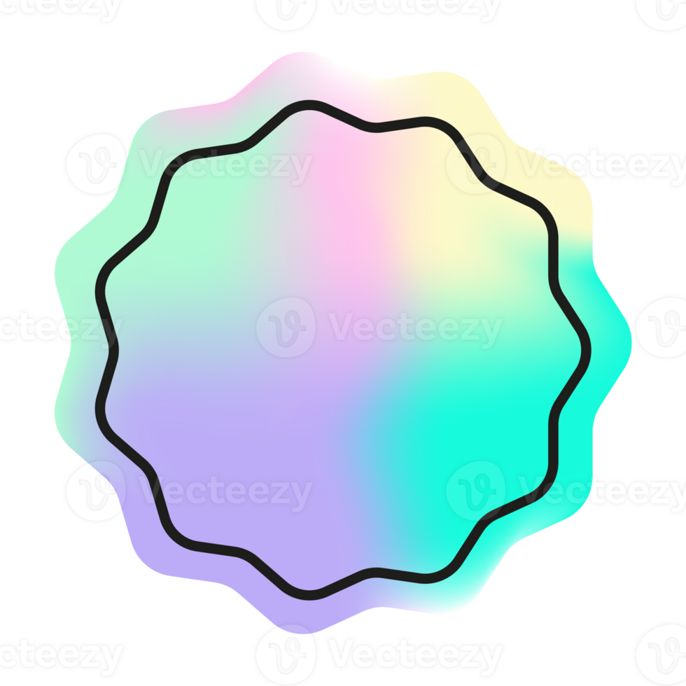 Holographic sticker, hologram label circle shape. PNG sticker for design mockup. Holographic textured sticker for preview tags, labels