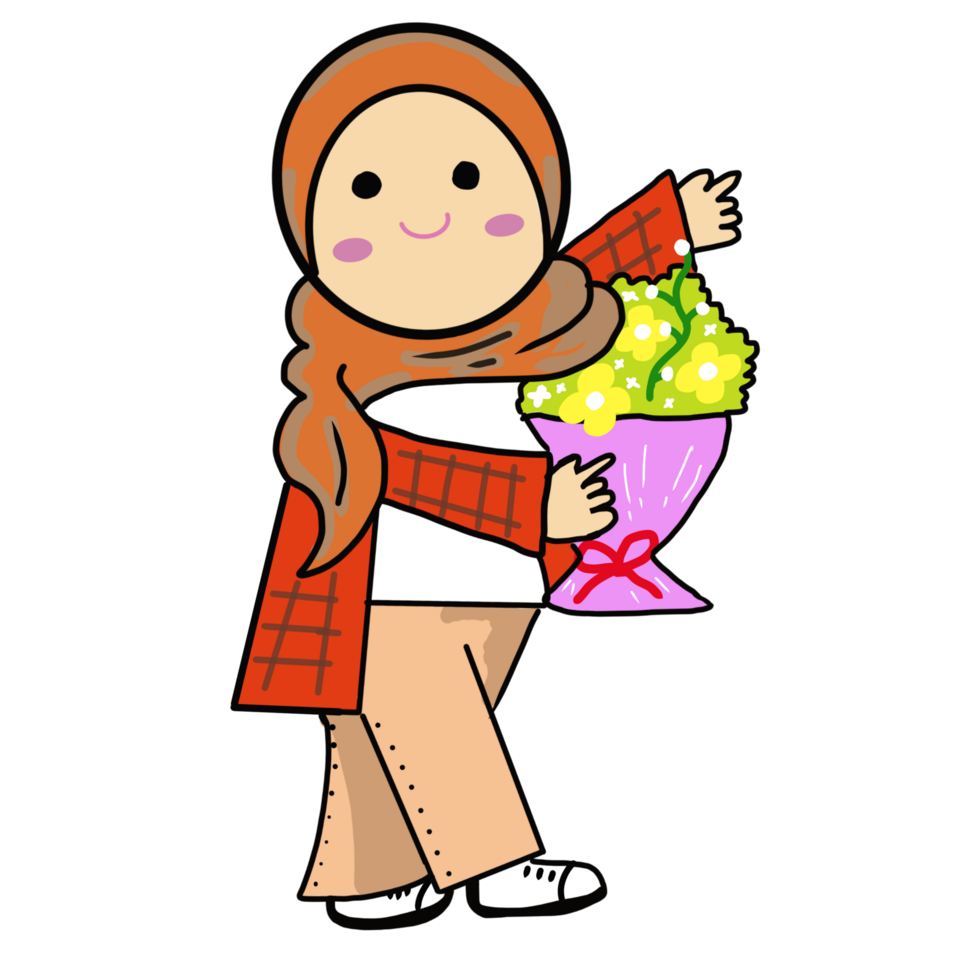 Cute Hijab Girl Cartoon png