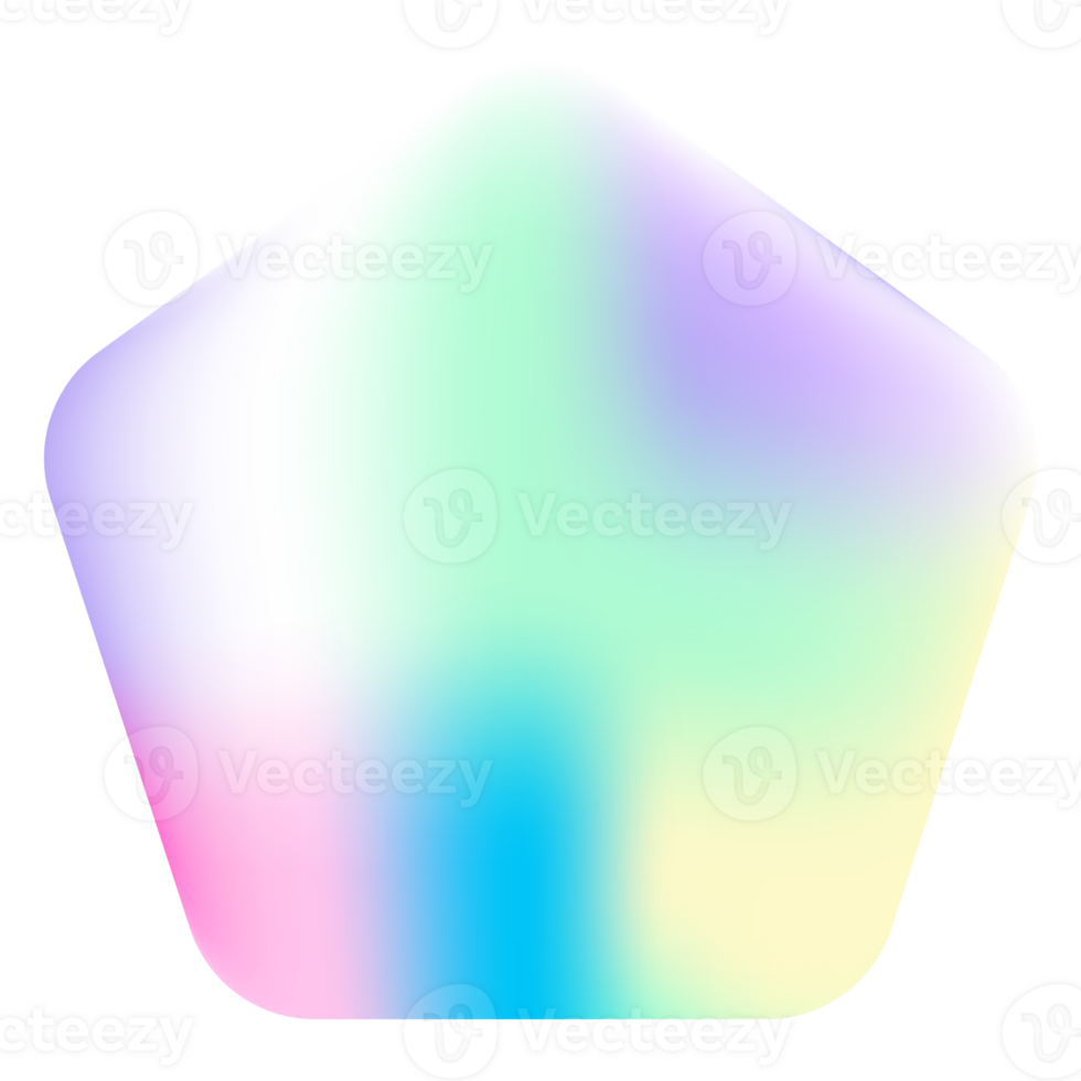 Holographic sticker, hologram label pentagon shape. PNG sticker for design mockup. Holographic textured sticker for preview tags, labels