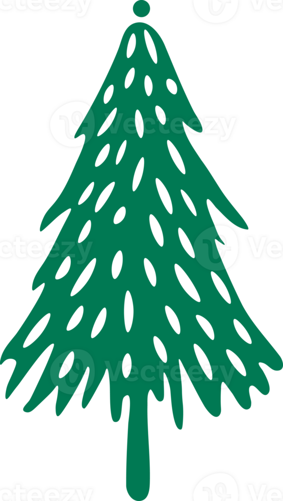 Christmas tree simple icon. Green pictogram isolated on background. Winter holiday symbol png