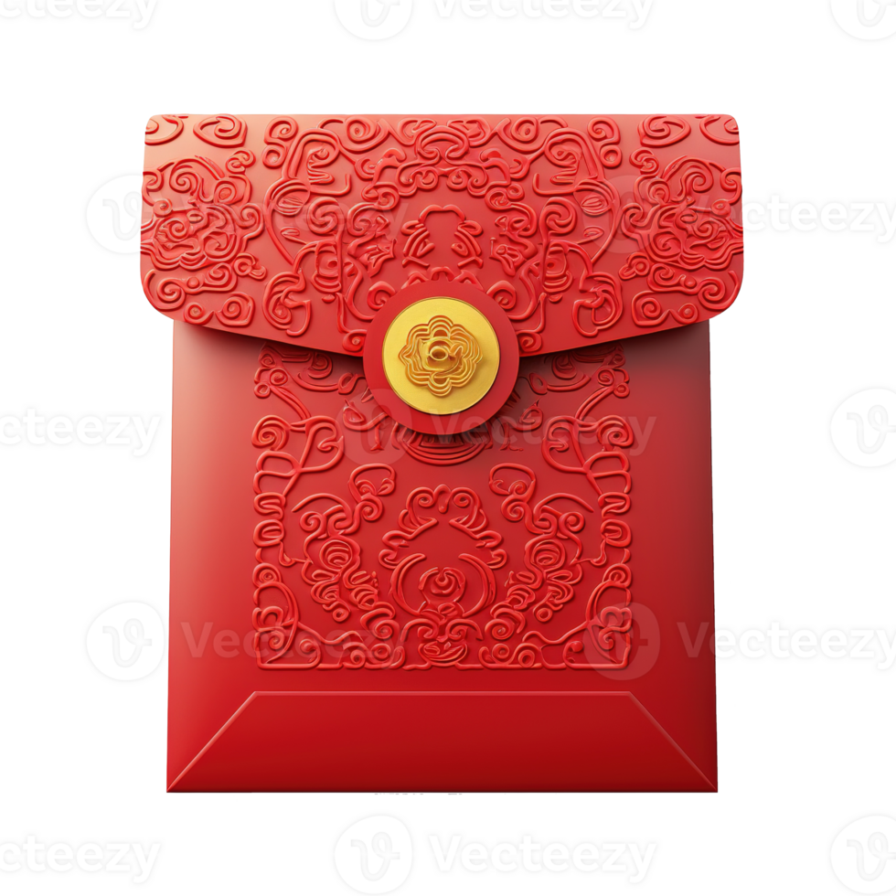 AI generated illustration of red chinese new year envelope ai generative png