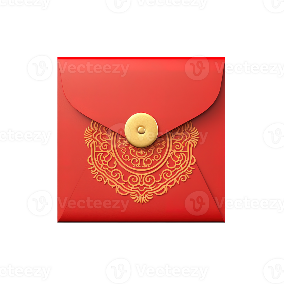 AI generated illustration of red chinese new year envelope ai generative png